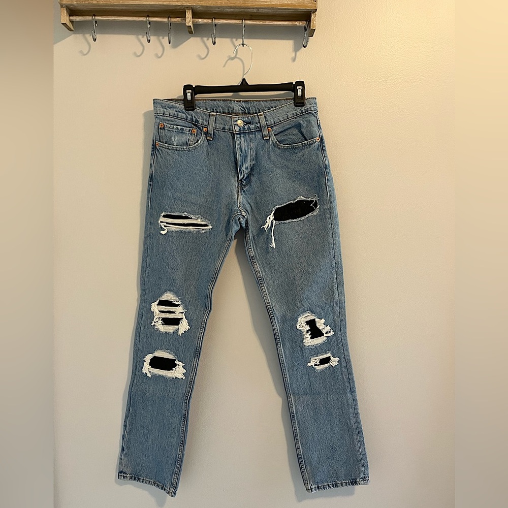 Levi’s Men’s 511 Slim Stretch Distressed Patch Jeans - 32x34